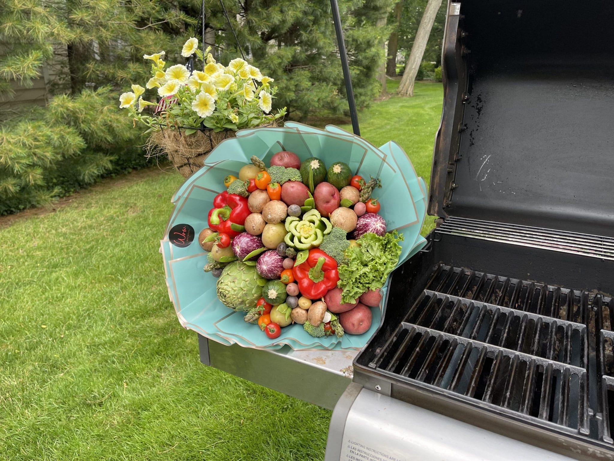 Vegetable bouquet by the grill