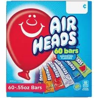 Close-up of colorful Airheads candy strips, showcasing their chewy texture and vibrant hues.