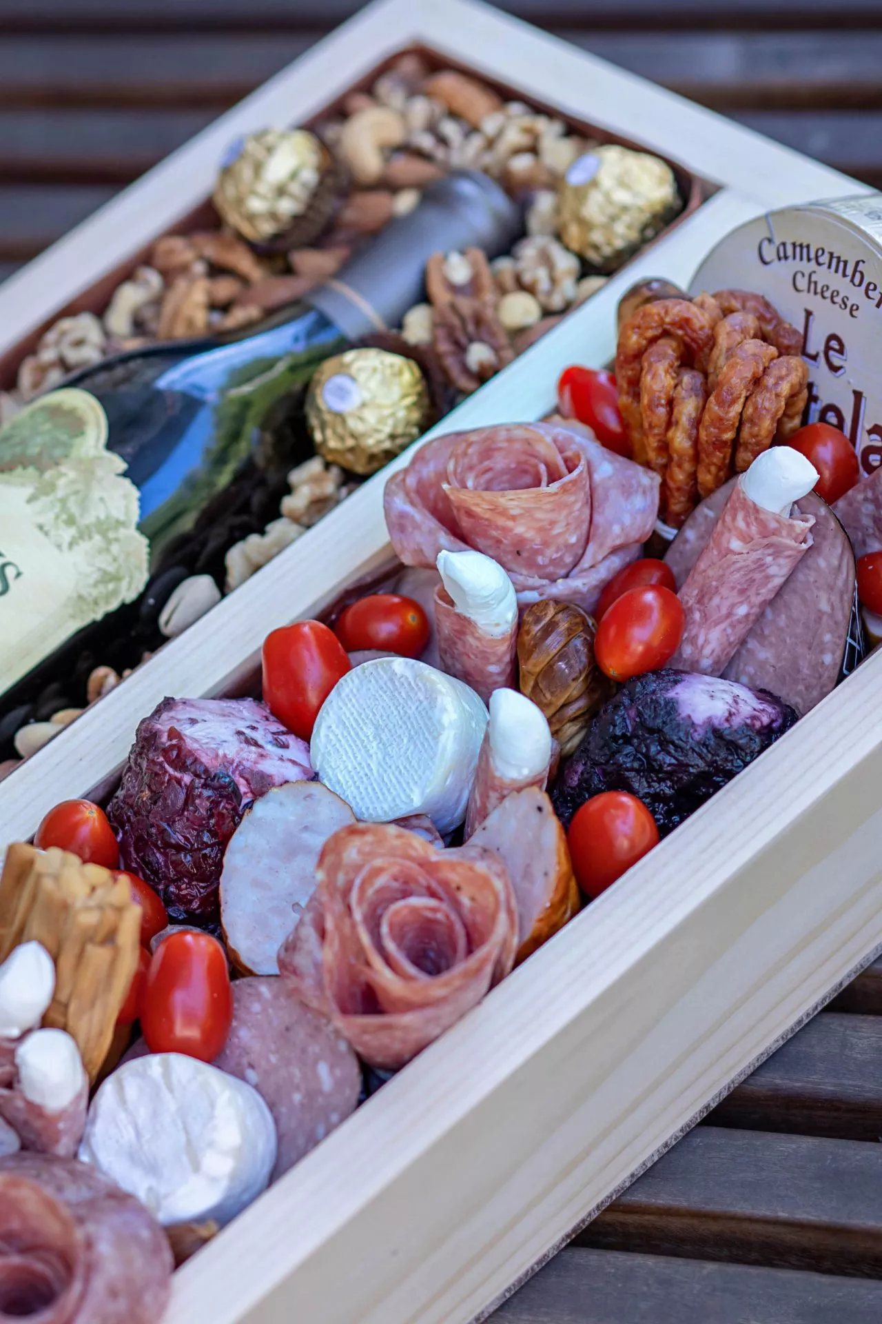 Meat Gift Box - Custom-Crafted Wooden Box by WOW Bouquet