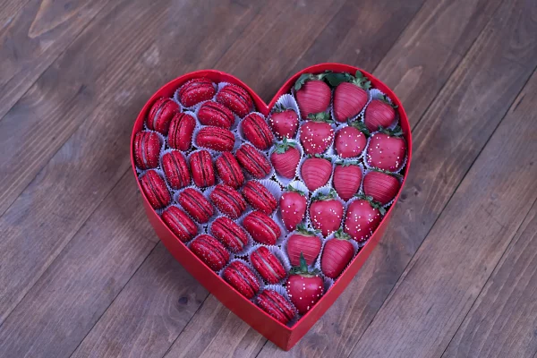 Health-conscious Valentine's treat: Belgian chocolate strawberries in Red Berry Box