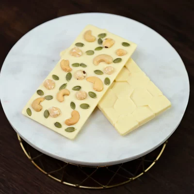 Premium Gourmet White Chocolate Bar with Cashews and Pumpkin Seeds by WOW Bouquet