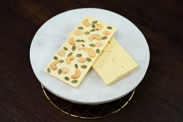 Premium Gourmet White Chocolate Bar with Cashews and Pumpkin Seeds by WOW Bouquet
