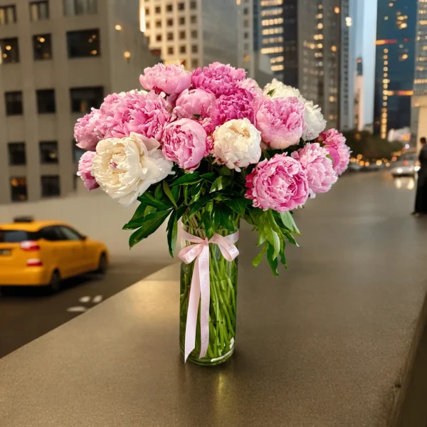 Stunning Bloom Peonies in a Vase