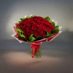 Beautiful arrangement of 50 red roses