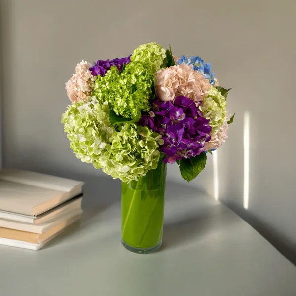 Fresh hydrangea flowers in a beautiful arrangement